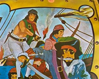 Tin Lithograph Pirate Themed Toy Chest