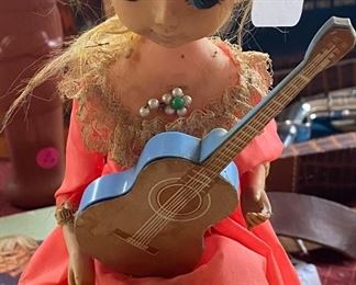 Vintage Go Go Girl Doll with Guitar