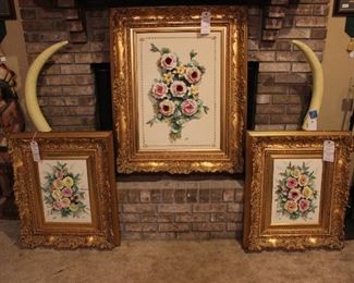 3 BEAUTIFUL FRAMED CAPODIMONTE PIECES