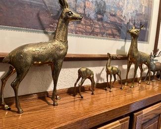 Brass deer figurines