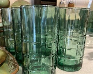 Anchor Hocking Tartan Green tea glasses