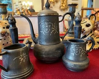 metal teapot set