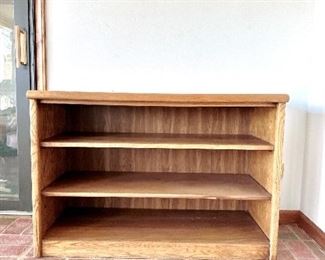 LOW PROFILE WOODEN 3 SHELF BOOKCASE