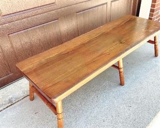 VINTAGE MCM COFFEE TABLE W/ GLASS TOP- WALNUT