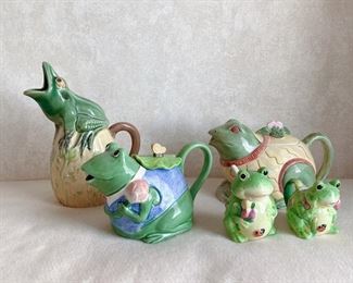 Frog pitchers and tea pots