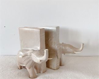 Stone Elephant Bookends