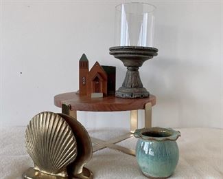 Brass Clamshell Bookends