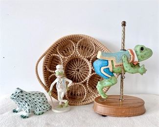 Andrea By Sadek Herend Style Frot, Lenox Debonair Kermit, Melodies Frog (over the rainbow)