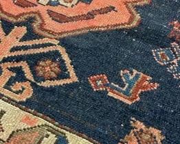 $525 USD     Hand Knotted Indian Rug PA107-29     DESCRIPTION: Rich tones of cobalt, paprika, rusts, and cream. Traditional ornate border and a trip medallion center field.

DIMENSIONS:   50 x 75

LOCATION: Local pick up NE Washington, D.C.  Contact us for shipper suggestions.

CONDITION: Used

The rug is in very good condition. No stains, pulls or tears in the filed with minor wear on the edge. Please refer to photo's for details.       https://goodbyhello.com/products/hand-knotted-indian-rug-pa107-29?_pos=1&_sid=7ea65b4aa&_ss=r