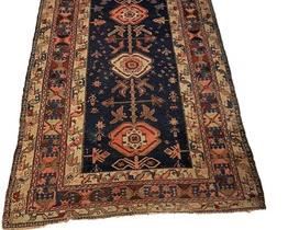 $525 USD     Hand Knotted Indian Rug PA107-29     DESCRIPTION: Rich tones of cobalt, paprika, rusts, and cream. Traditional ornate border and a trip medallion center field.

DIMENSIONS:   50 x 75

LOCATION: Local pick up NE Washington, D.C.  Contact us for shipper suggestions.

CONDITION: Used

The rug is in very good condition. No stains, pulls or tears in the filed with minor wear on the edge. Please refer to photo's for details.       https://goodbyhello.com/products/hand-knotted-indian-rug-pa107-29?_pos=1&_sid=7ea65b4aa&_ss=r
