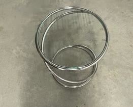 $450 USD     Leon Rosen for Pace Spiral Chrome and Glass Mid Century Side End Table PA107-25      Description: Vintage midcentury Leon Rosen for Pace Collection designed "Spring" chrome and glass side, end or drinks table in very nice condition. Chrome is bright, glass may have a few light scratches. Nice example.

DIMENSIONS: 13 x 13 x18H

LOCATION: Local pick up NE Washington, D.C.  Contact us for shipper suggestions.

CONDITION: Used. Table is in very good condition with only minor signs of wear commensurate of age and use.      https://goodbyhello.com/products/spiral-metal-glass-top-end-table-pa107-25?_pos=10&_sid=7ea65b4aa&_ss=r