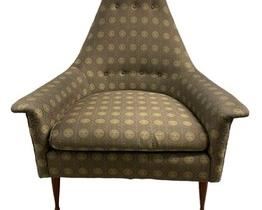 $875 USD       Mid Century Modern Adrian Pearsall High Back Slim Jim Chair PA107-21     DESCRIPTION: Extraordinary vintage high-back armchair in the manner of Adrian Pearsall for Craft Associates "Slim Jim" chair. The fabulous muted tonal upholstery from top to bottom make this chair truly one of a kind. Perfect for a statement piece in the office or home and sure to steal the show in any space harkening back to the nostalgia of the unconventional aesthetics of the late 60's and early 70's. 

DIMENSIONS: 35 x 27 x 41h

LOCATION: Local pick up NE Washington, D.C.  Contact us for shipper suggestions.

CONDITION: Used

This chair has been very well cared for and is in excellent condition.  No pulls, stains or discoloration.      https://goodbyhello.com/products/mid-century-modern-upholstered-chair-pa107-21?_pos=12&_sid=7ea65b4aa&_ss=r