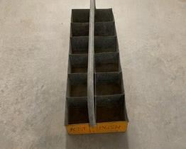 $60 USD     Vintage 12 Bottle Aluminum Carrier PA107-18     DESCRIPTION: This antique aluminum bottle carrier can find a function in any room of the house.  Perfect for planting an herb garden, in an art room for pins or brushes, for spices or in a bathroom for various toiletries.

DIMENSIONS: 32 x 11 x 13H

LOCATION: Local pick up NE Washington, D.C.  Contact us for shipper suggestions.

CONDITION: Used

The piece is in good vintage condition.      https://goodbyhello.com/products/tin-garden-pa107-18?_pos=3&_sid=7ea65b4aa&_ss=r