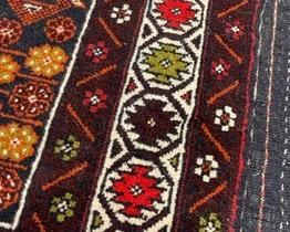 $525 USD     Turkish Kurdish Hand Knotted Rug Flat and Pile PA107-27     DESCRIPTION: Unique and gorgeous hand knotted Turkish area rug. Infused with rich color.  Each with a singular story of its own.  This design captures a culture’s essence–its traditions, artistry, and lineage of craftsmanship.

DIMENSIONS: 37 x 64

LOCATION: Local pick up NE Washington, D.C.  Contact us for shipper suggestions.

CONDITION: Used

Rug is in good condition.  Please refer to photo's for more details. We make every effort to disclose and picture any defects or inconsistencies that would affect a sale.      https://goodbyhello.com/products/turkish-hand-knotted-rug-flat-and-pile-pa107-28?_pos=11&_sid=7ea65b4aa&_ss=r