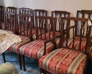 Set of 12 Mahogany Chairs with ORIGINAL shipping Invoice. 