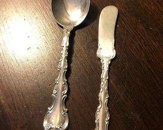 Sterling Strasbourg by Gorham. Serving pieces, soup spoons and spreaders priced separately.
