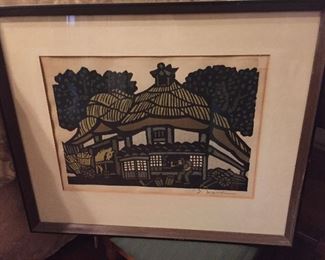 Signed woodcut by Yoshitoshi Mori (1898-1992).
