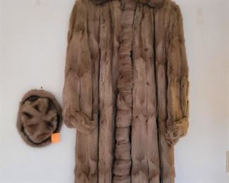 fur coat & matching hat