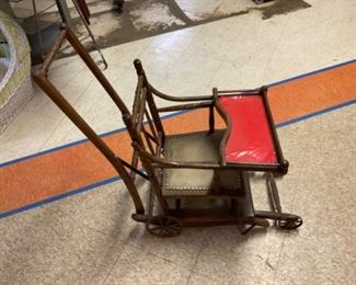 Antique Convertible Highchair - Stroller Position