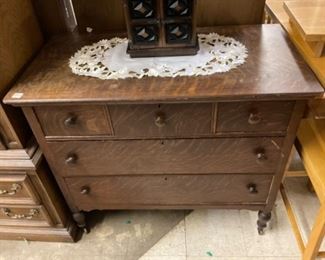Vintage Crosscut Oak Dresser