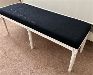Asking Was $275 - Now $200---White Painted Wood Bed Bench - 47" wide x 21" deep -