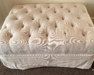 Asking: Was $400 -- Now $300--- Navajo White Linen Ottoman 36" wide x 27" tall.