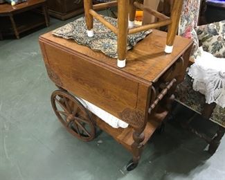 Wooden Tea Cart, amazing detail!