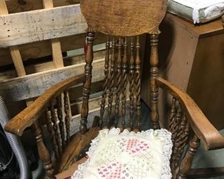 Antique Rocker with Twisted Spindles