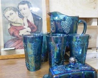 Indiana Glass Grape Harvest Set