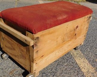 Wooden Cart/Bench on Wheels