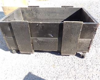 Heavy Duty Wooden Box on Wheels