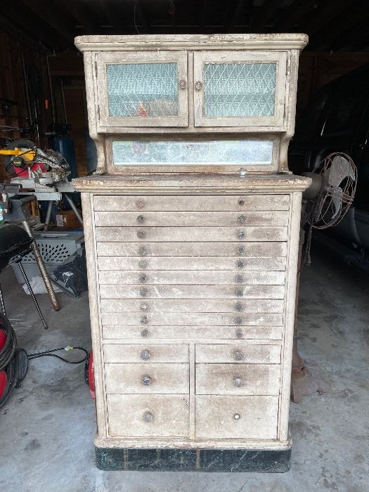 Antique Dental Cabinet with Marble baseboard