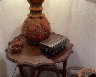 Vintage Lamp and Table