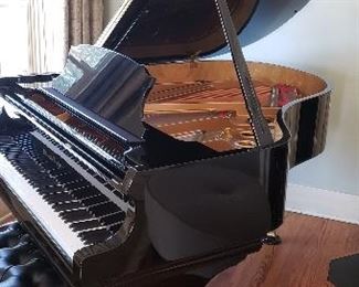 Mason-Hamlin Model A5 Grand Piano with Matching Artists Bench (2001). Traditional Style in Ebony High-Gloss Finish. PianoDisc Symphony Pro Player installed. Serial Number 91393. Photo 2 of 15. 