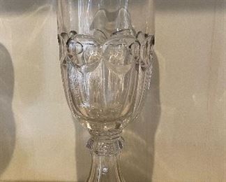 Vintage Edwardian Celery Glass Vase. 