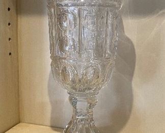 Vintage Edwardian Celery Glass Vase. 