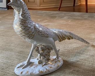 Pair of Hand-Painted Italian Pheasants with Gold Detailing. Each Measures 17" W x 12" H. Photo 2 of 5. 