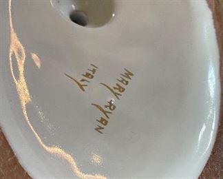 Pair of Hand-Painted Italian Pheasants with Gold Detailing. Each Measures 17" W x 12" H. Photo 3 of 5.