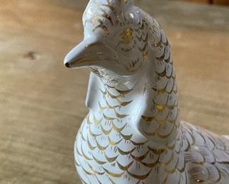 Pair of Hand-Painted Italian Pheasants with Gold Detailing. Each Measures 17" W x 12" H. Photo 4 of 5.