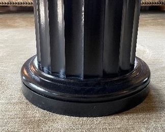 Marble Cocktail Table with Fluted Ebonized Wood Column Base. Measures 36" D x 17" H. Photo 3 of 3. 