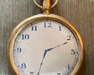 Vintage Wall-Mounted Decorative Pocket Watch. Measures 24" D x 35" H. Photo 1 of 3. 