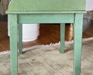 Vintage Green Writing Desk Hand-Painted In A Dog Motif!  Measures 43" W x 23" D x 40" H. Photo 3 of 3. 