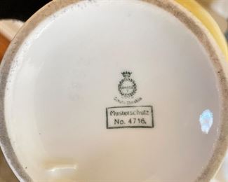 1920s Musterschutz Czech Porcelain No: 4716 Yellow Cameo Tea Pot. Photo 2 of 2. 