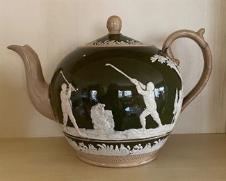 Copeland Late Spode Tea Pot with Golf Motif. Photo 1 of 3. 