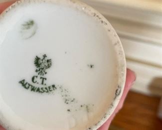 Pair of C. T. Altwasser Germany Hand Painted Rose Vases. Photo 2 of 2. 