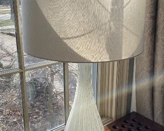 Murano Glass Lamp with Brass Base. Photo 1 of 2.