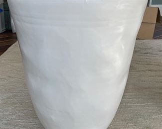 Fortunata Fine Italian Ceramic White Vases. Measures 16" H x 12.5" D. Photo 1 of 3.