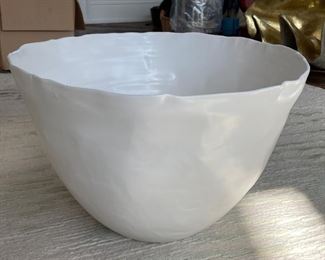 Fortunata Fine Italian Ceramic White Vases. Measures 14.5" H x 9.5" D. Photo 2 of 3.