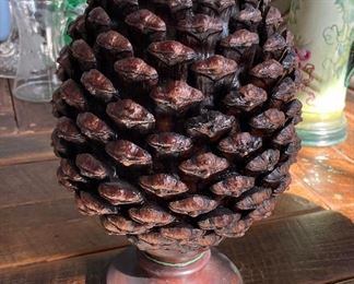 Carved Wood Pinecone Finial - 3 Available. Each Measures 18" L x 9" H. Photo 2 of 2. 