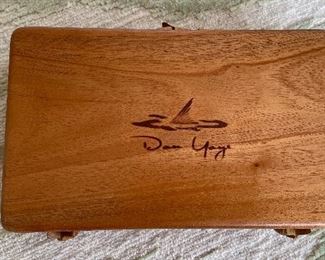 A Fishing Grand Slam: Wood Box Featuring Carved Wood, Hand-Painted Tarpon, Permit & Bonefish. Measures 8.5" x 5". Photo 2 of 5. 